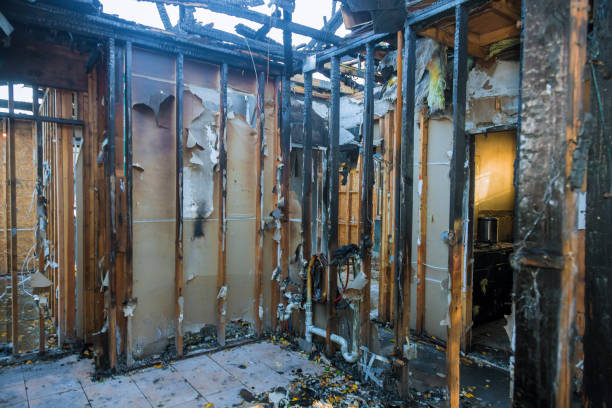 Professional Fire Damage Restoration technician working in Albany, WI
